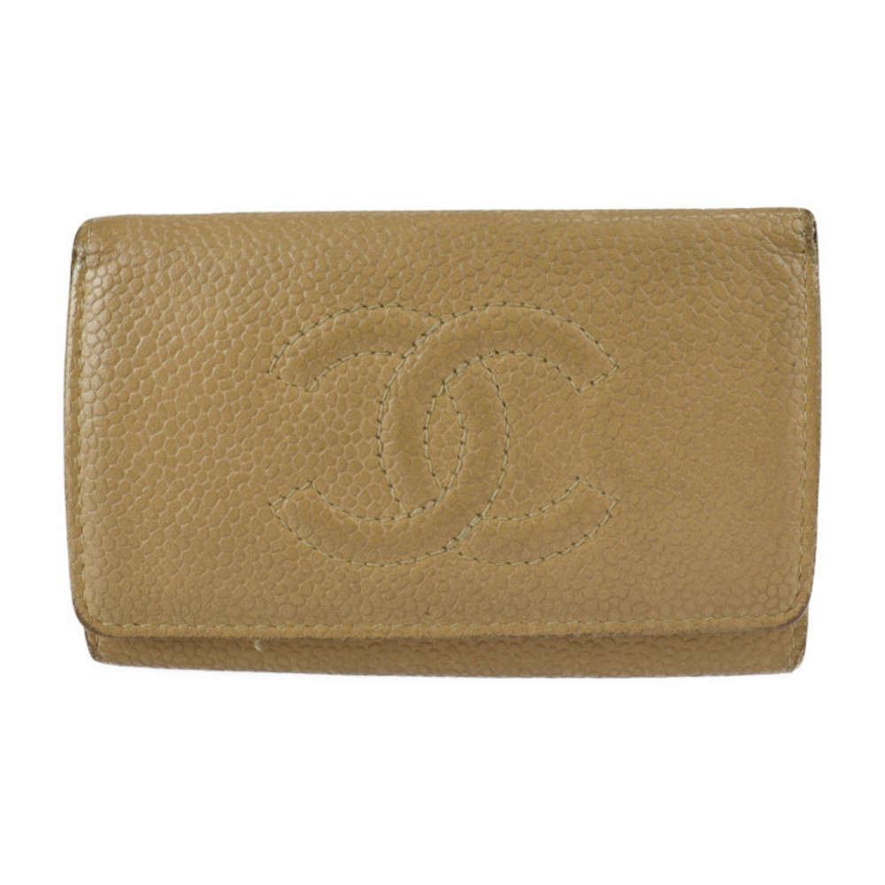 Chanel 6 Key Case Caviar Skin Beige Gold Hardware